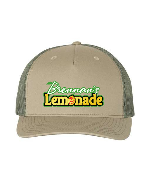 Brennan's Lemonade Logo Trucker Cap - Khaki/Green